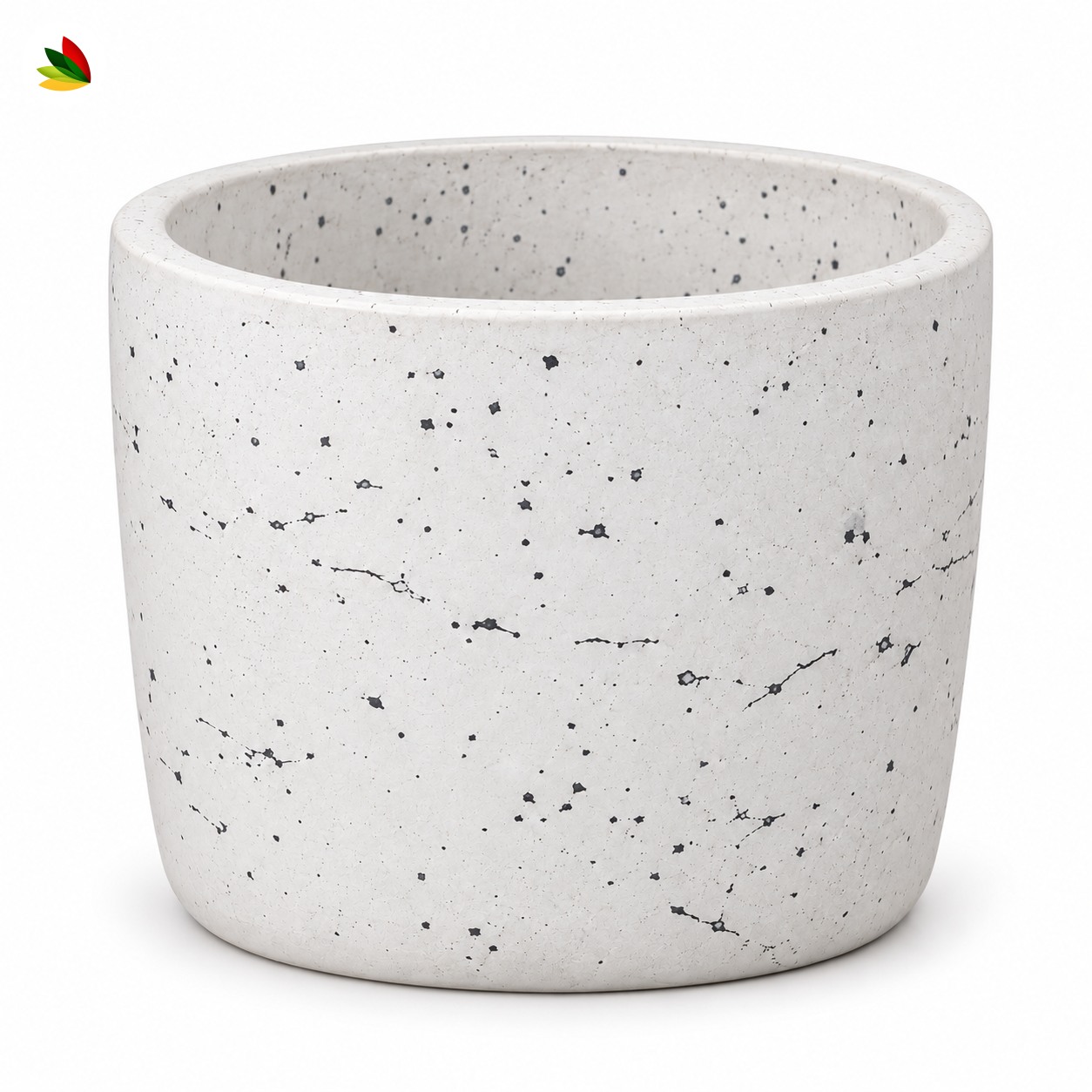 Cilindro moderno · Blanco salpicado de fibrocemento