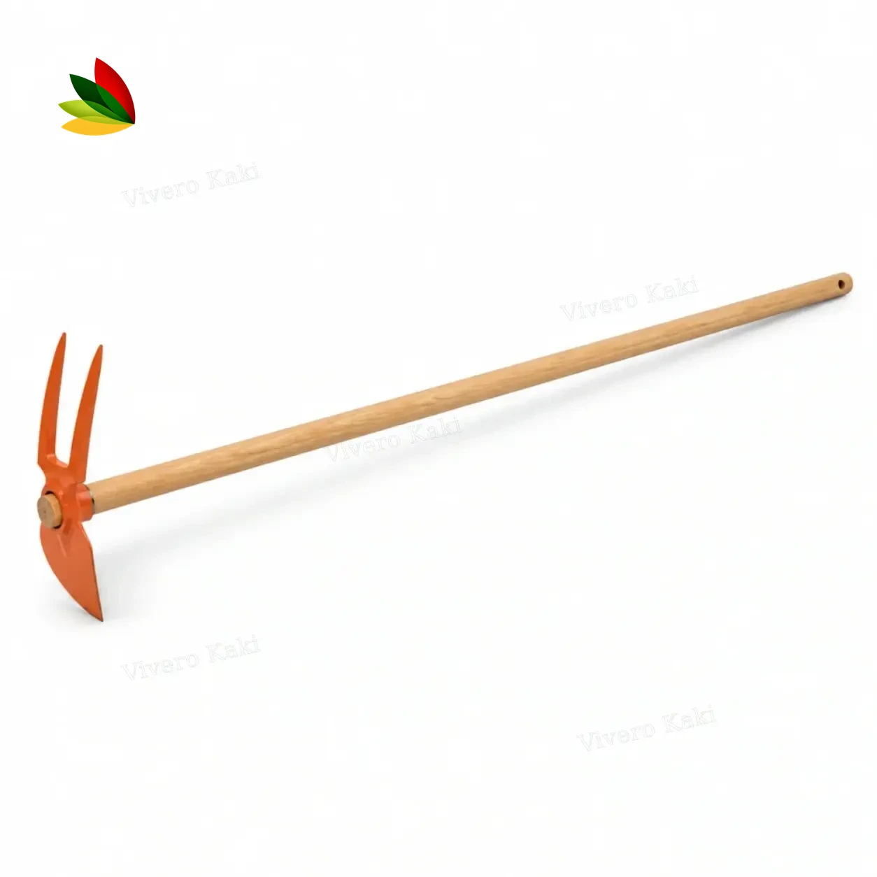 Azada corazón y dos puntas con cabo de madera 110 cm