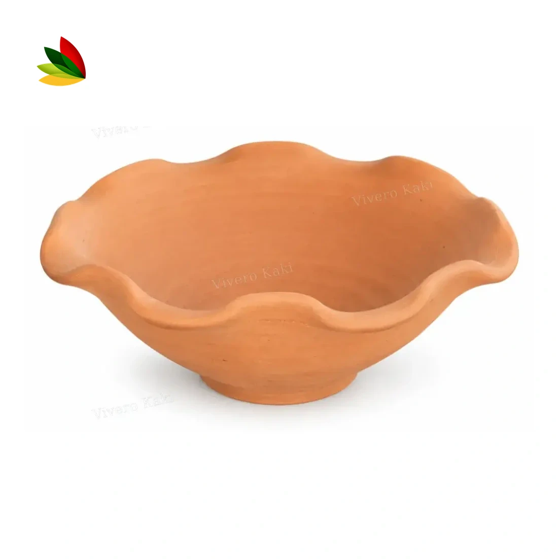 Plato ondulado y bol de barro