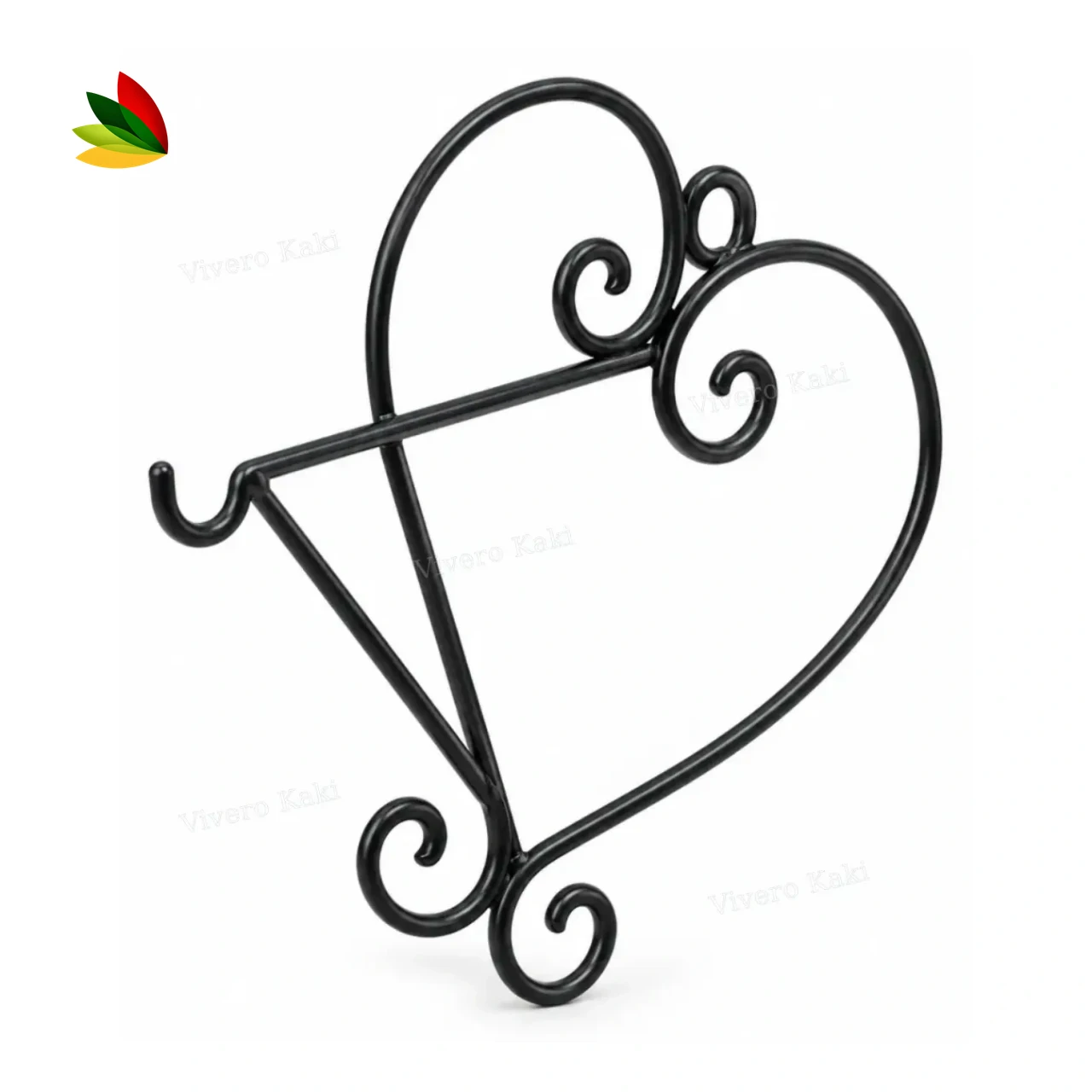 Ménsula corazón de alambre · Saliente 12 cm